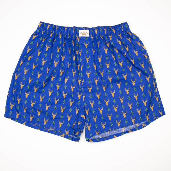 Men's Deer Boxers Deep Blue/Camel