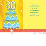 80 Birthday Cake Greeting Card