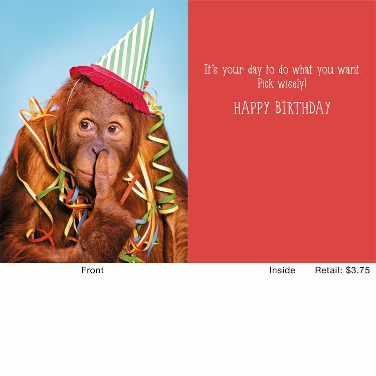 Birthday Orangutan Greeting Card