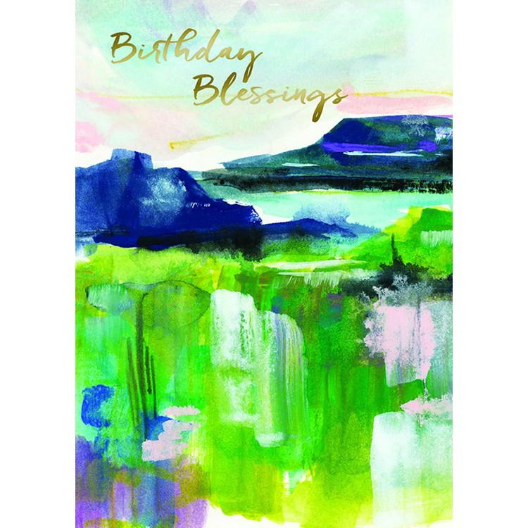 Painterly Landscape Birthday Greeting Card