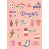 Cool Daughter Icons Greeting Card