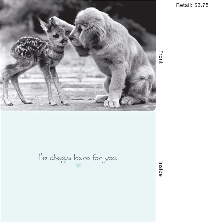 Puppy with Deer Greeting Card