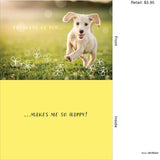 Happy Little Running Dog Greeting Card