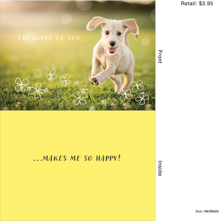 Happy Little Running Dog Greeting Card