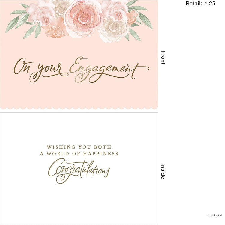 Gold Engagement Greeting Card