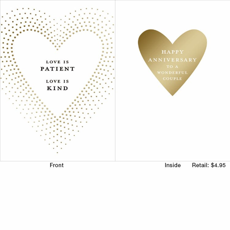 White Heart with Gold Dots Greeting Card