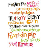 Colorful Thanksgiving FoodText Greeting Card