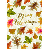 Many Blessings Leaves Greeting Card