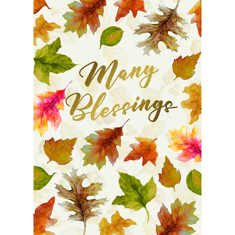 Many Blessings Leaves Greeting Card