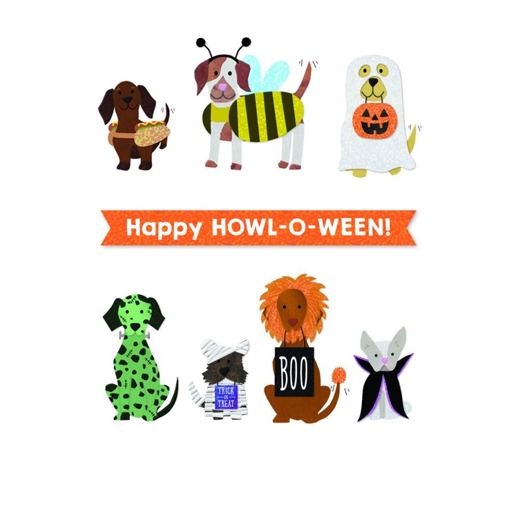 Happy Howl-O-Ween Pups Greeting Card