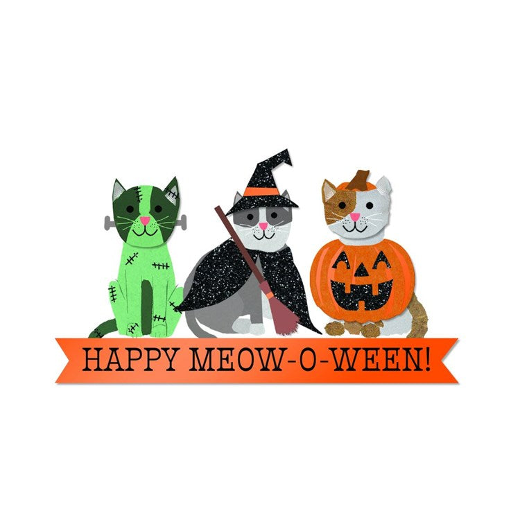 Happy Meow-O-Ween Kitties Greeting Card