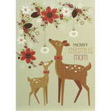 Doe and Fawn Under Holly Greeting Card