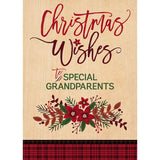 Plaid Botanical Grandparents Greeting Card
