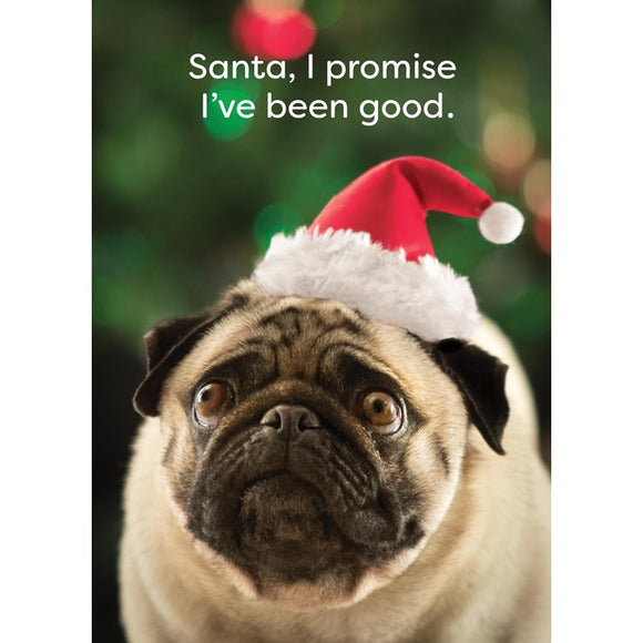 Chunky Christmas Pug Greeting Card