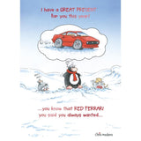 Red Ferrari Present Greeting Card
