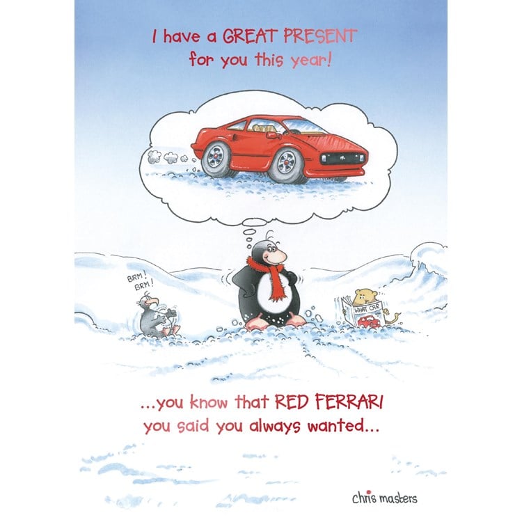 Red Ferrari Present Greeting Card