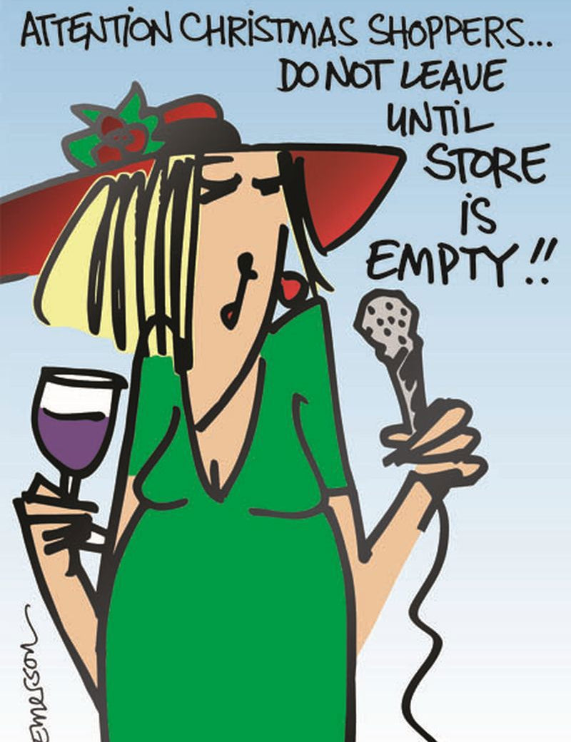 Attention Christmas Shoppers Greeting Card