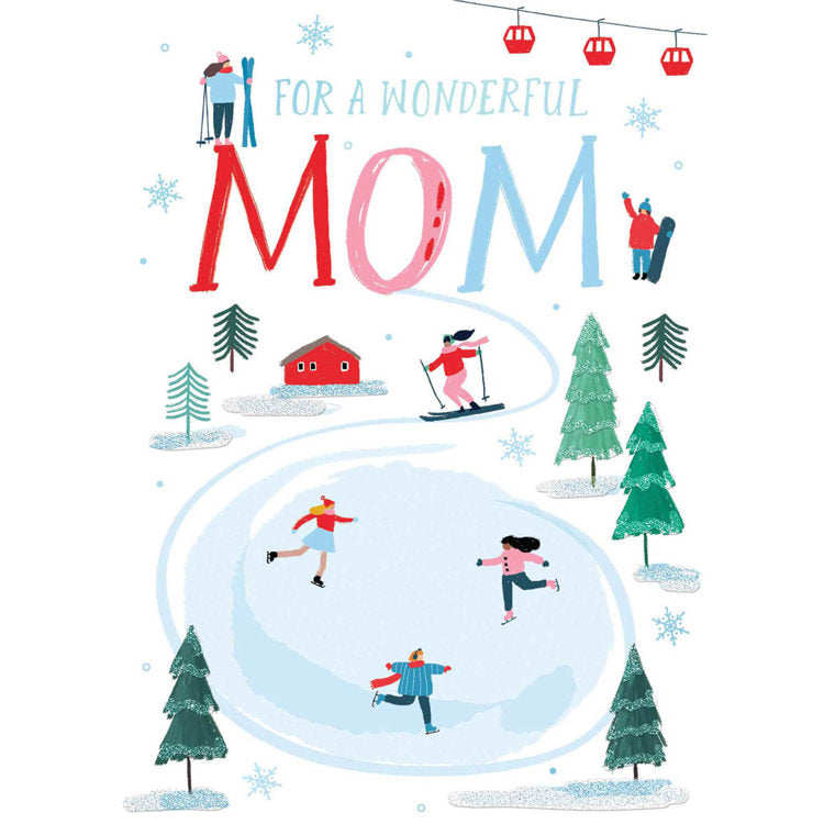 Snowy Adventure Mom Greeting Card