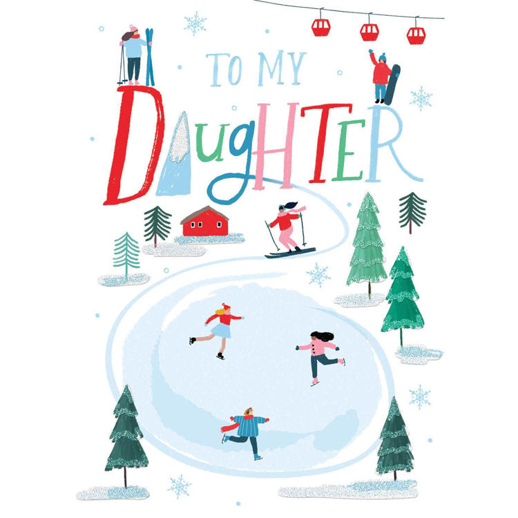 Snowy Adventure Daughter Greeting Card