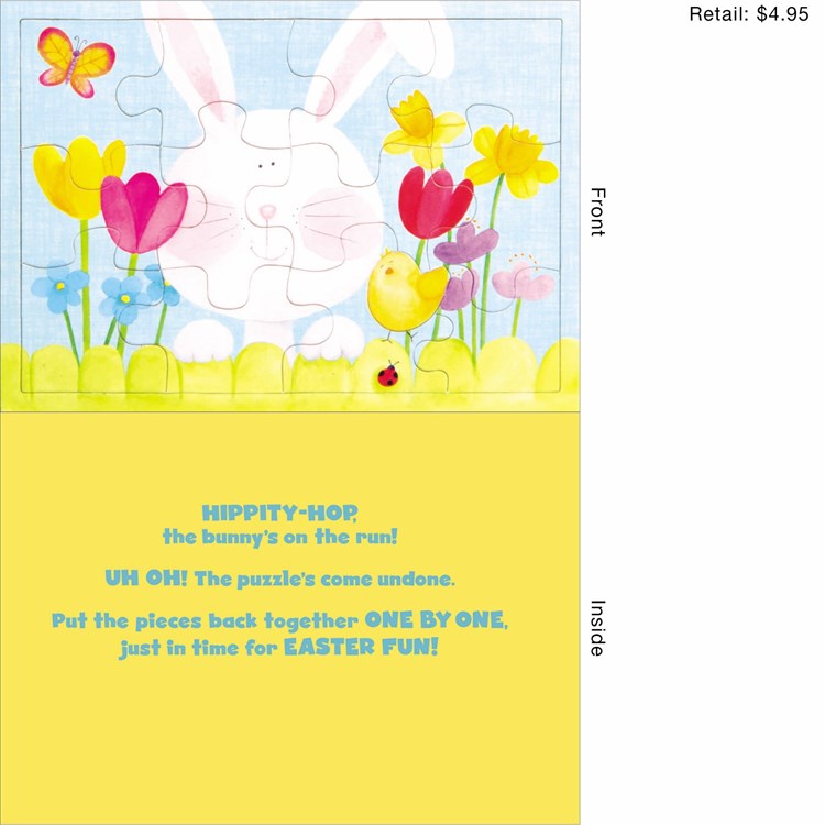 Easter Bunny Puzzle Greeting Card
