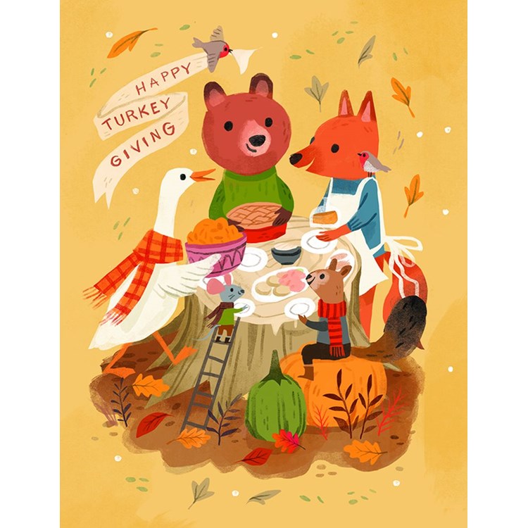 Happy Turkey Giving Greeting Card