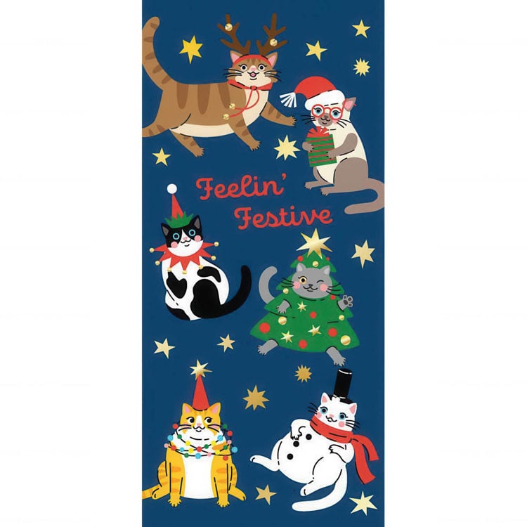 Feelin Festive Felines Greeting Card