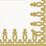 Paper Linen Dessin Passementerie Cocktail Napkin | Gold
