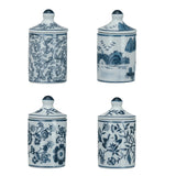 Stoneware Jar with Floral Design | 4 Styles