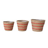 Hand-Woven Seagrass & Jute Baskets with Plastic Lining