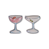 Hand-Painted Stoneware Cocktail Shaped Dish
