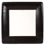 Square Grosgrain Border Black Dinner Plate