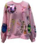 Pink Skeleton Disco Party Sweatshirt