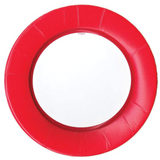 Linen Red Round Dinner Plate