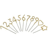 Mini 4" Gold Number Sparkler Wand Card - Singles