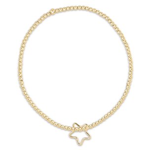 egirl Classic Gold 2mm Bead Bracelet- Star Gold Charm