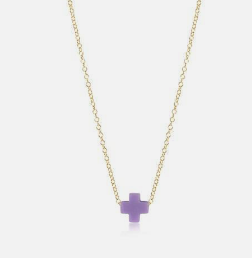 egirl 14" Necklace Gold- Signature Cross Purple