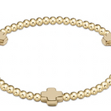 egirl Signature Cross Gold Pattern 3mm Bead Bracelet | Gold