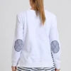 Zipside Nautical Sweatshirt | White/Navy