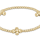 Extends Beaded 4mm Gold Signature Cross 2.5mm Gold Bracelet