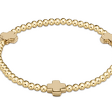 Extends Signature Cross 3mm Gold Bracelet - Gold