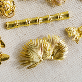 Palm Frond Interchangeable Belt Buckle w/ Gold Finish