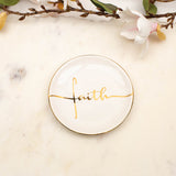 Faith Trinket Dish White/Gold