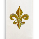 Gold Fleur De Lis Dishtowel D413