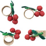 Woven Seagrass Cherry Napkin Rings