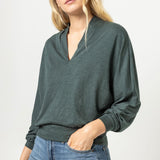 Full Sleeve Split Neck Dolman