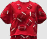 Red Fuzzy Football Top