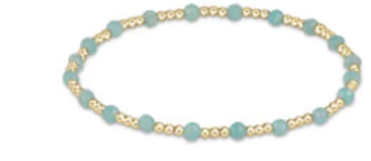 enewton Extends - Gemstone Gold Sincerity Pattern 3mm Bead Bracelet - Amazonite