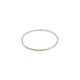 Classic Sterling Mixed Metal 2MM Bracelet Bliss Bar Gold