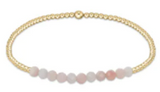 Gold Bliss 2mm Bead Bracelet - Pink Opal