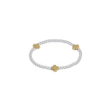 Classic Sterling Mixed Metal 2MM Bracelet Signature Cross Gold